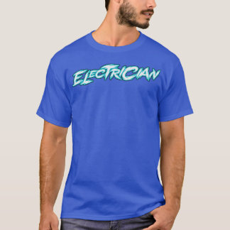 Neon Blue Text T-Shirt