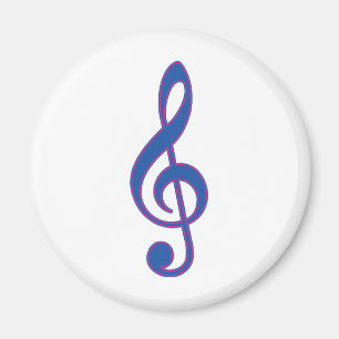 Neon Blue Treble Clef Magnet