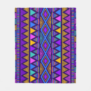 Neon Blue: Tribal Navajo Muster Fleecedecke