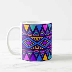 Neon Blue: Tribal Navajo Muster Kaffeetasse
