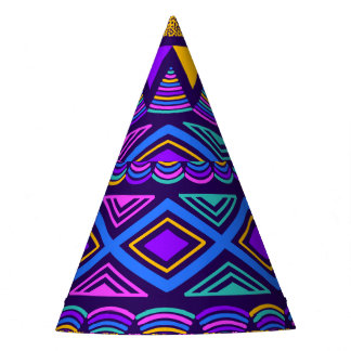 Neon Blue: Tribal Navajo Muster Partyhütchen