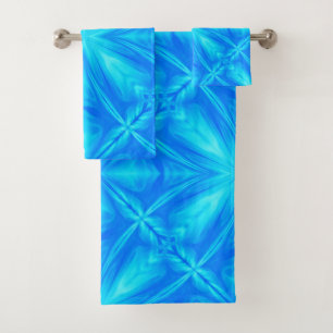 Neon Blue Turquoise Psychedelic Cloudy Abstrait