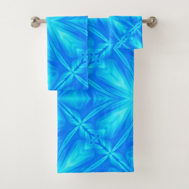 Neon Blue Turquoise Psychedelic Cloudy Abstrait (En situation)