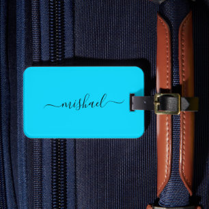 Neon Blue, Typografie, Personalisieren Gepäckanhänger