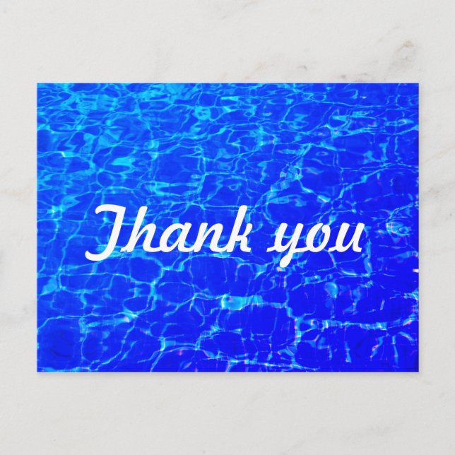 Neon Blue Waters Schwimmbecken Muster Vielen Dank Postkarte (Vorderseite)