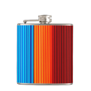 Neon Blue Yellow Red Lines Flachmann