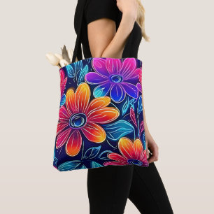 Neon Blume Bloom Bright Tasche