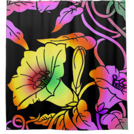 Neon Blume Duschvorhang