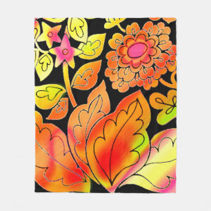 Neon Blume Fleecedecke