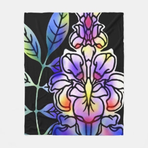 Neon Blume Fleecedecke