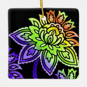 Neon Blume Keramikornament