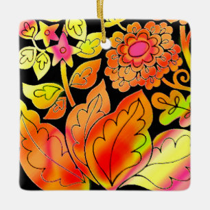 Neon Blume Keramikornament
