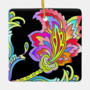 Neon Blume Keramikornament
