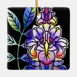 Neon Blume Keramikornament