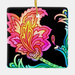 Neon Blume Keramikornament