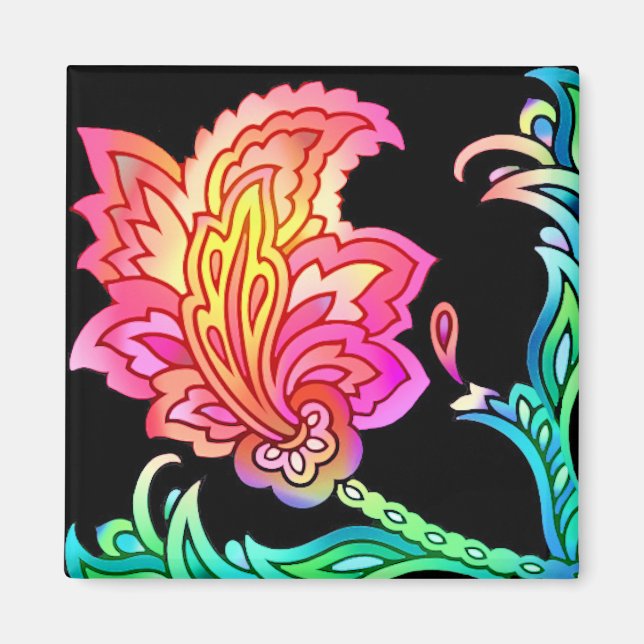 Neon Blume Magnet (Vorne)