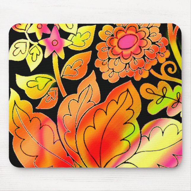 Neon Blume Mousepad (Vorne)