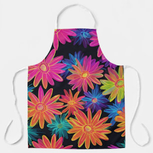 Neon Blume Pattern Schürze