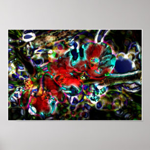 Neon Blume Poster Print