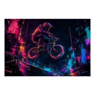 Neon BMX Poster