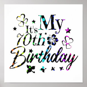 neon bokeh strukturiert ist mein 70. Geburtstag Poster