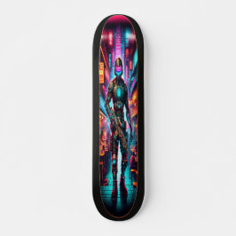Neon Bounty: Cyber Hunter Skateboard