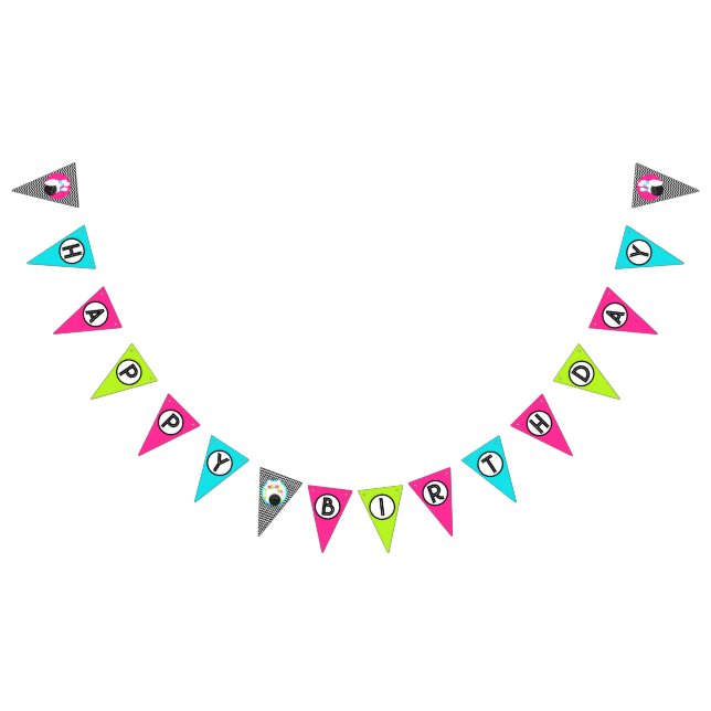 Neon Bowling Happy Birthday Banner (Alle)