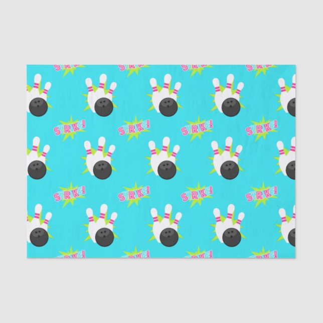 Neon Bowling Party Tissue Paper Seidenpapier (Vorderseite)