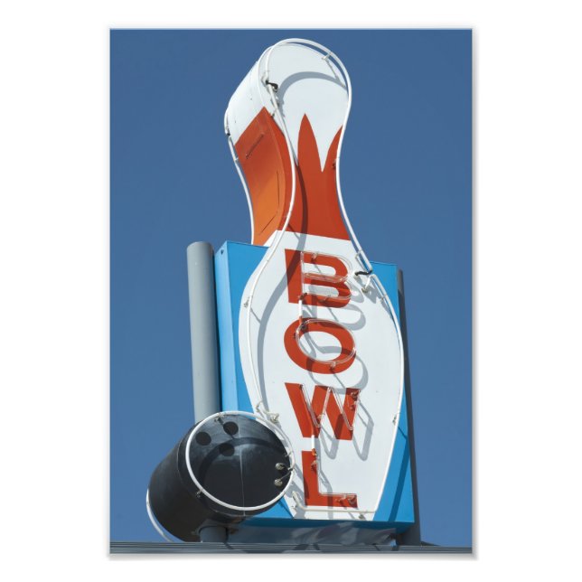 Neon Bowling Sign Fotodruck (Vorne)
