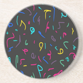 Neon Bright Marks auf schwarz Getränkeuntersetzer