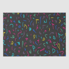 Neon Bright Marks auf schwarz Seidenpapier