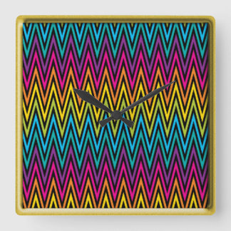 Neon Bright trendige Mode farbiges Design 8 Quadratische Wanduhr
