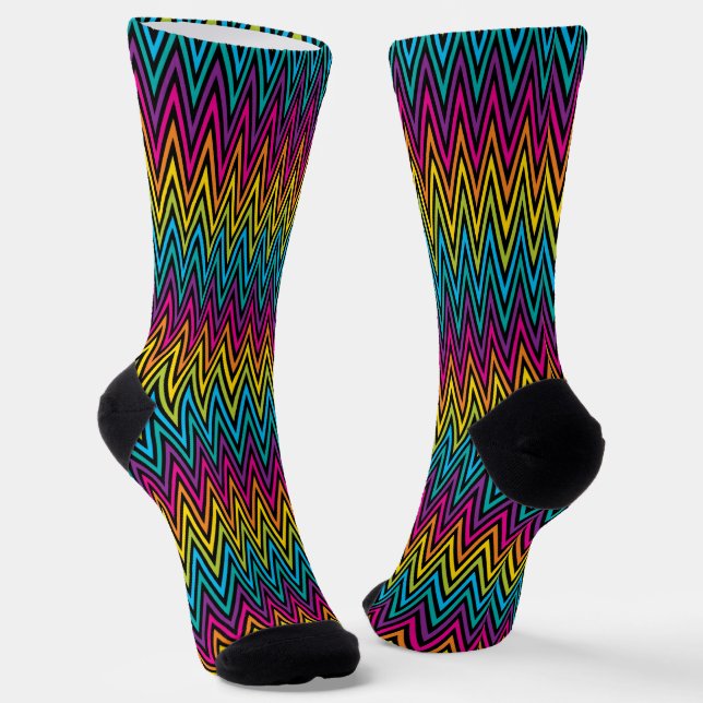 Neon Bright trendige Mode mit farbenfrohem Design Socken (Gewinkelt)