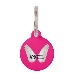 Neon Brigt Pink Angel Haustiermarke