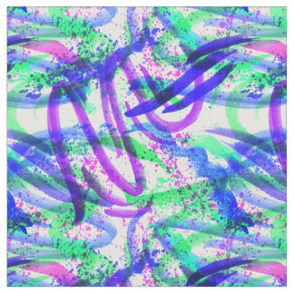 Neon Brushstroke Paint Splatter Mint Green Magenta Stoff