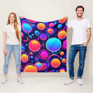 Neon Bubble Pattern Fleecedecke