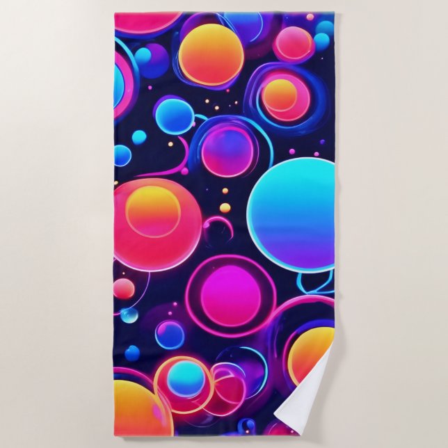 Neon Bubble Pattern Strandtuch (Vorderseite)