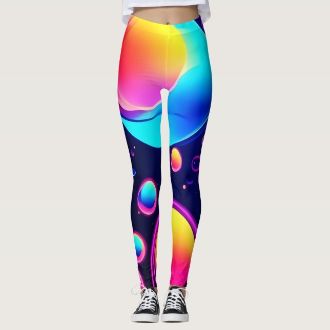 Neon Bubble Universe Leggings (Vorderseite)