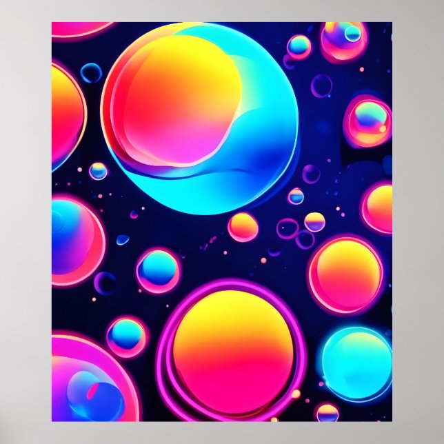 Neon Bubble Universe Poster (Vorne)