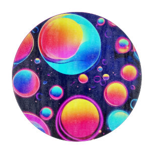 Neon Bubble Universe Schneidebrett