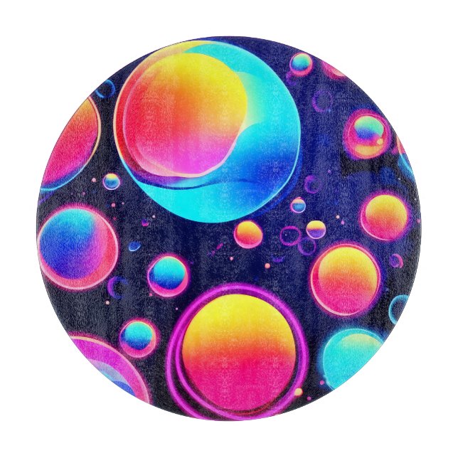 Neon Bubble Universe Schneidebrett (Vorderseite)