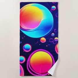 Neon Bubble Universe Strandtuch
