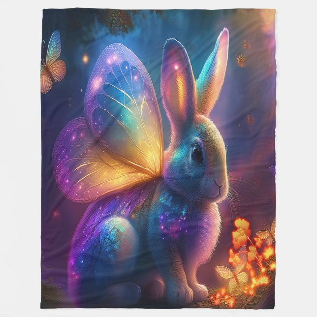 Neon Bunny Fleecedecke (Vorderseite)