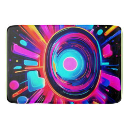 Neon Burst: Abstrakte Energie Badematte