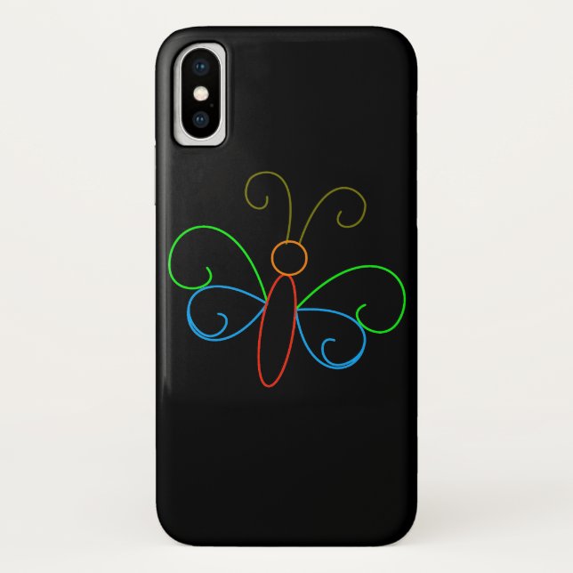 Neon Butterfly Case-Mate iPhone Hülle (Rückseite)