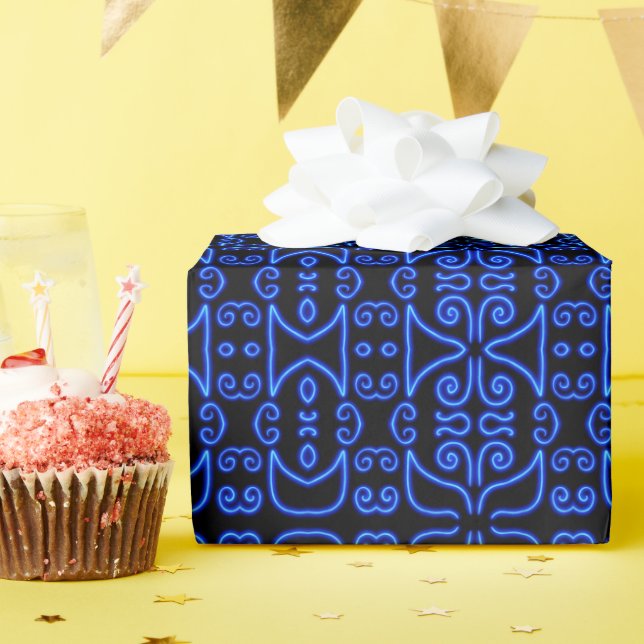 Neon Butterfly Geschenkpapier (Geburtstagsparty)