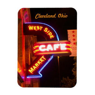 Neon Cafe Sign Market Flexi Magnet