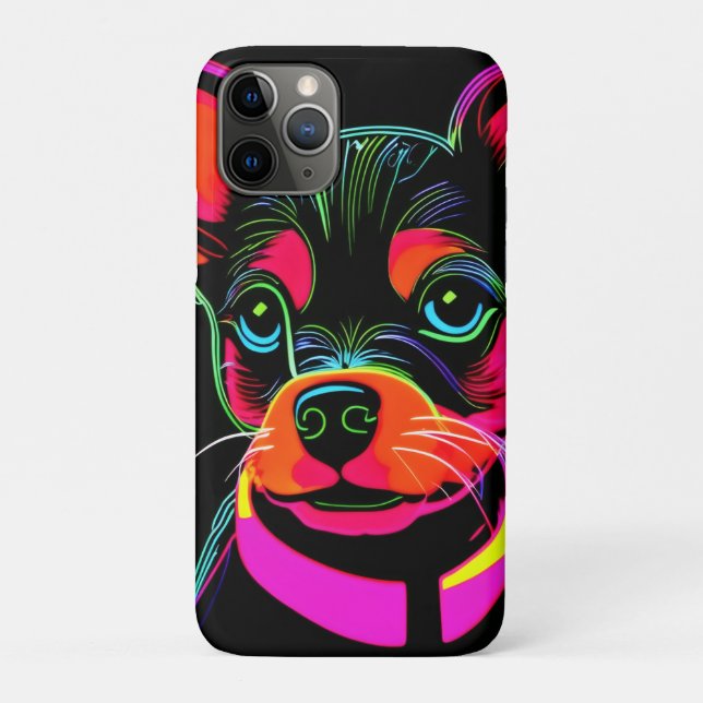 Neon Canine Puppy Art Case-Mate iPhone Hülle (Rückseite)