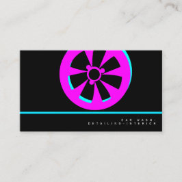 Neon Car Wash Räume Designer Rim Logo Visitenkarte