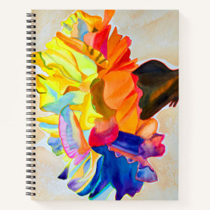 Neon Carnation Aquarell Blume Notizbuch